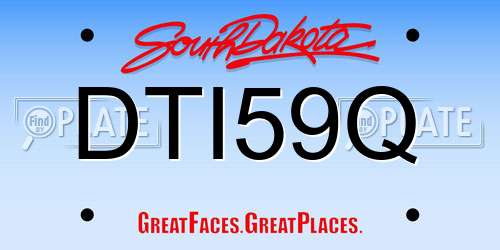 DTI59Q South Dakota License Plate