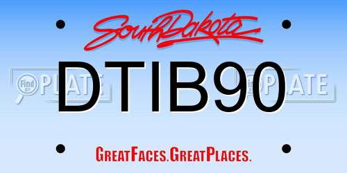 DTIB90 South Dakota License Plate