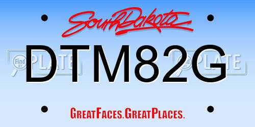 DTM82G South Dakota License Plate