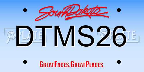 DTMS26 South Dakota License Plate