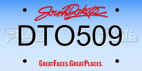 DTO509 South Dakota License Plate
