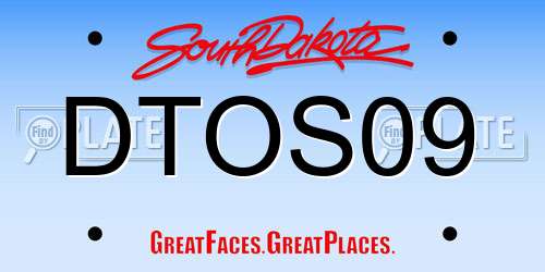 DTOS09 South Dakota License Plate