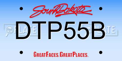 DTP55B South Dakota License Plate
