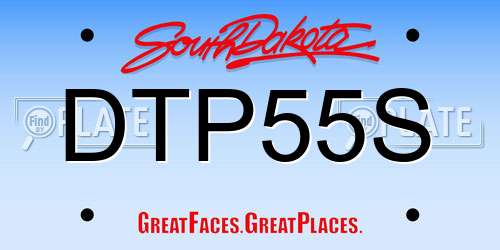 DTP55S South Dakota License Plate