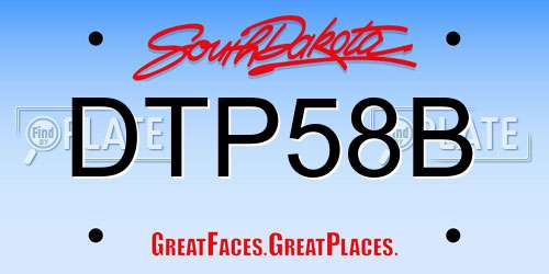DTP58B South Dakota License Plate