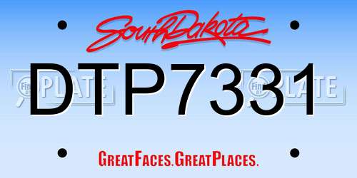 DTP7331 South Dakota License Plate