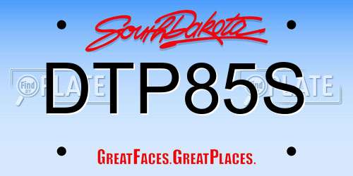 DTP85S South Dakota License Plate