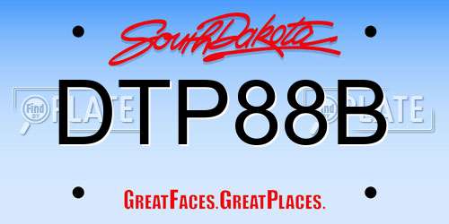 DTP88B South Dakota License Plate