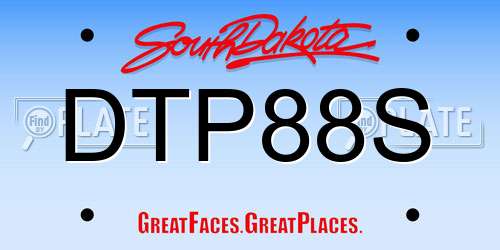 DTP88S South Dakota License Plate