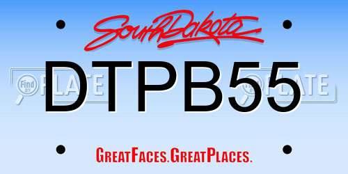 DTPB55 South Dakota License Plate