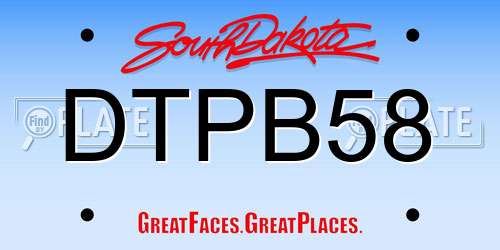 DTPB58 South Dakota License Plate