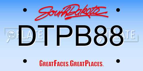DTPB88 South Dakota License Plate