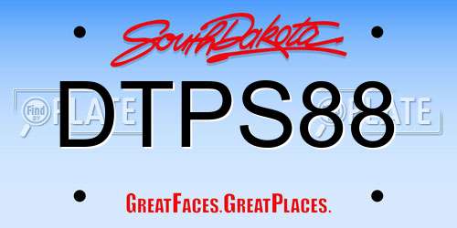 DTPS88 South Dakota License Plate