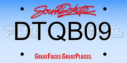 DTQB09 South Dakota License Plate