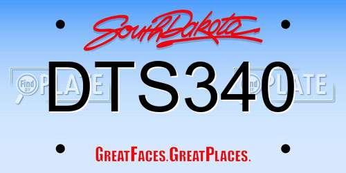 DTS340 South Dakota License Plate