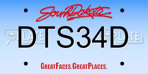 DTS34D South Dakota License Plate