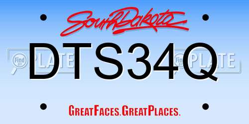 DTS34Q South Dakota License Plate