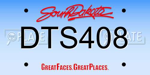 DTS408 South Dakota License Plate