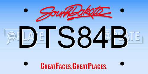 DTS84B South Dakota License Plate
