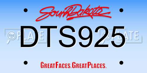 DTS925 South Dakota License Plate