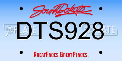DTS928 South Dakota License Plate