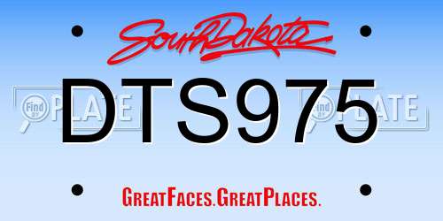 DTS975 South Dakota License Plate