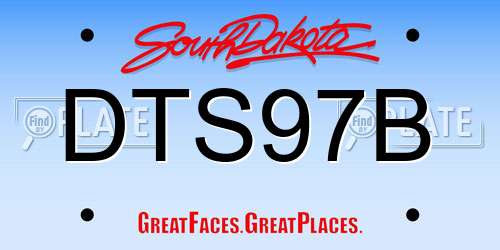DTS97B South Dakota License Plate
