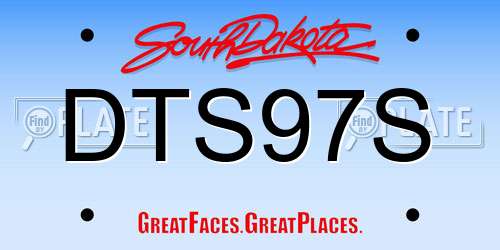 DTS97S South Dakota License Plate