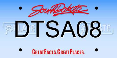 DTSA08 South Dakota License Plate