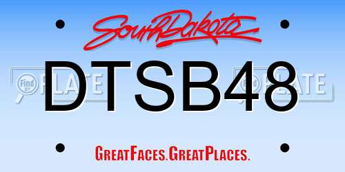 DTSB48 South Dakota License Plate