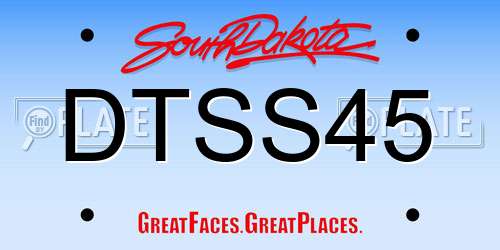 DTSS45 South Dakota License Plate