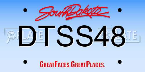 DTSS48 South Dakota License Plate