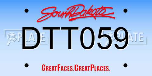 DTT059 South Dakota License Plate