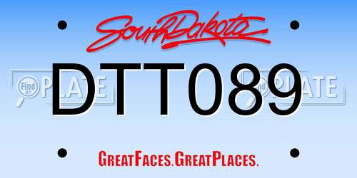DTT089 South Dakota License Plate