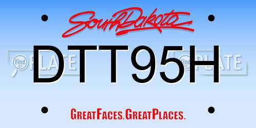 DTT95H South Dakota License Plate