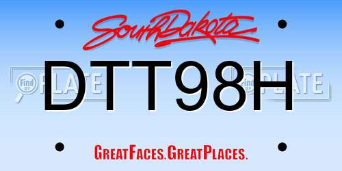DTT98H South Dakota License Plate