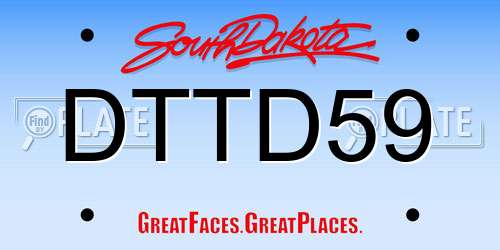 DTTD59 South Dakota License Plate