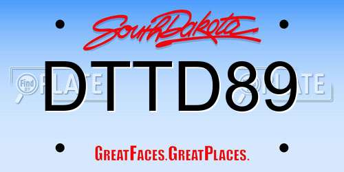 DTTD89 South Dakota License Plate