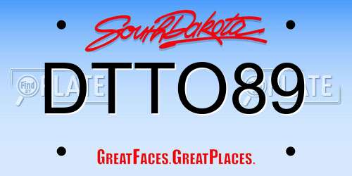 DTTO89 South Dakota License Plate