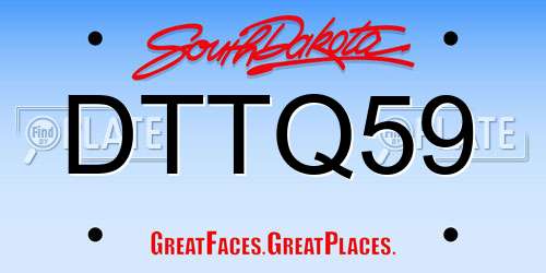 DTTQ59 South Dakota License Plate
