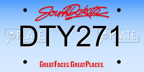 DTY271 South Dakota License Plate