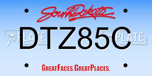 DTZ85C South Dakota License Plate