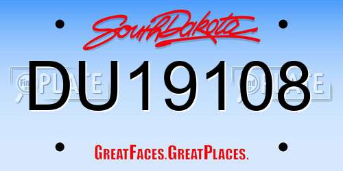 DU19108 South Dakota License Plate