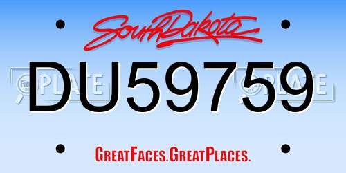 DU59759 South Dakota License Plate