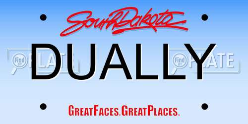 DUALLY South Dakota License Plate