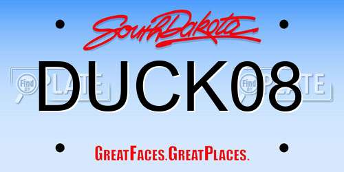 DUCK08 South Dakota License Plate