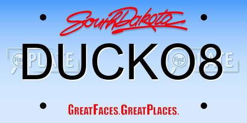 DUCKO8 South Dakota License Plate