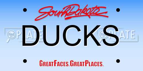 DUCKS South Dakota License Plate