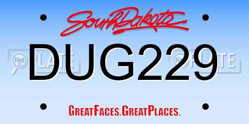 DUG229 South Dakota License Plate