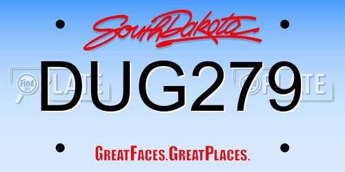 DUG279 South Dakota License Plate